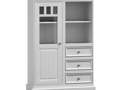 Anrichte Landhaus Stil Wohnzimmer Wand Regale Holz Regal Bücherschrank Schrank